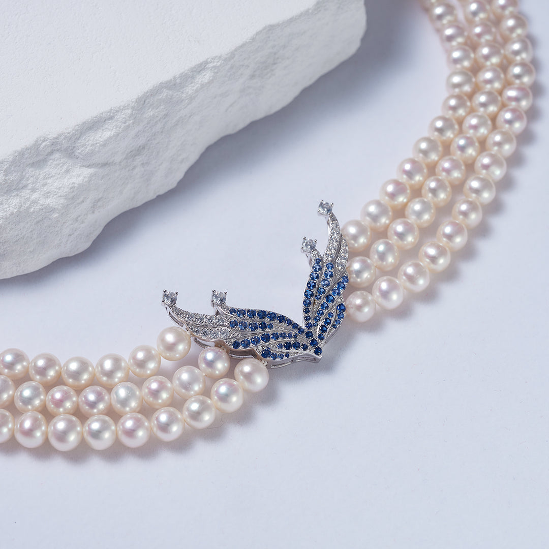 Top Lustre Freshwater Pearl Necklace WN00586 | CELESTE - PEARLY LUSTRE