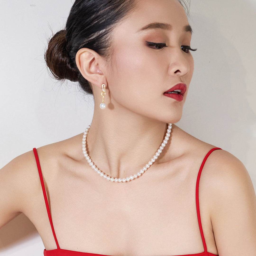 Elegant Freshwater Pearl Earrings WE00670 - PEARLY LUSTRE
