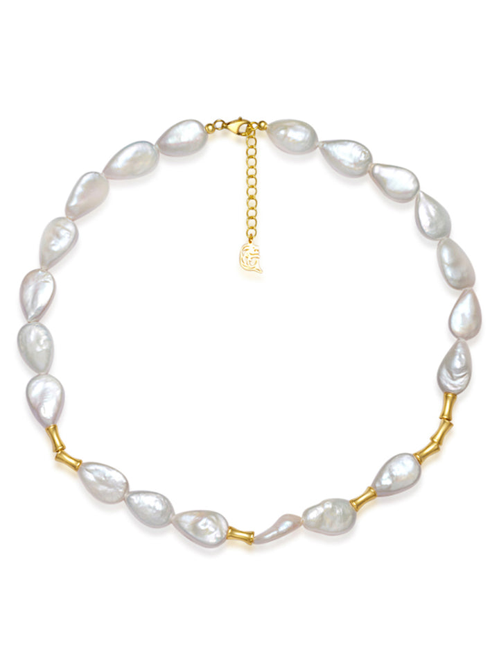 Kalung Mutiara Baroque Air Tawar Kilauan Teratas WN00588