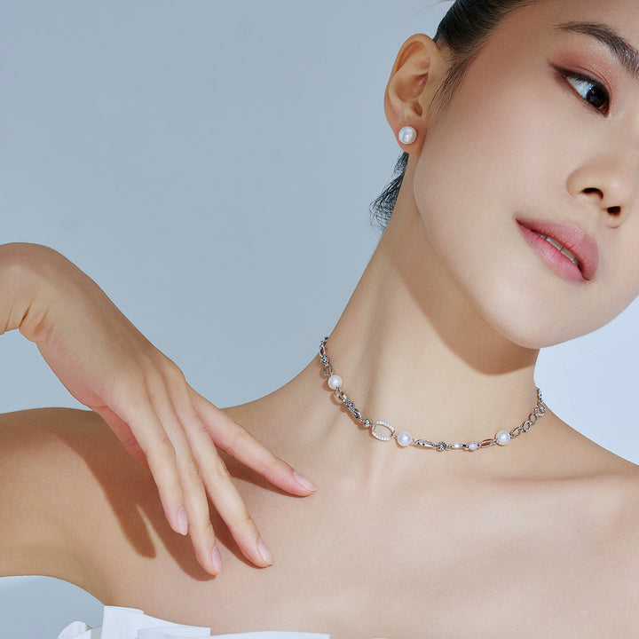 Top Grade Freshwater Pearl Necklace & Earrings Set WS00132 | SAFARI - PEARLY LUSTRE