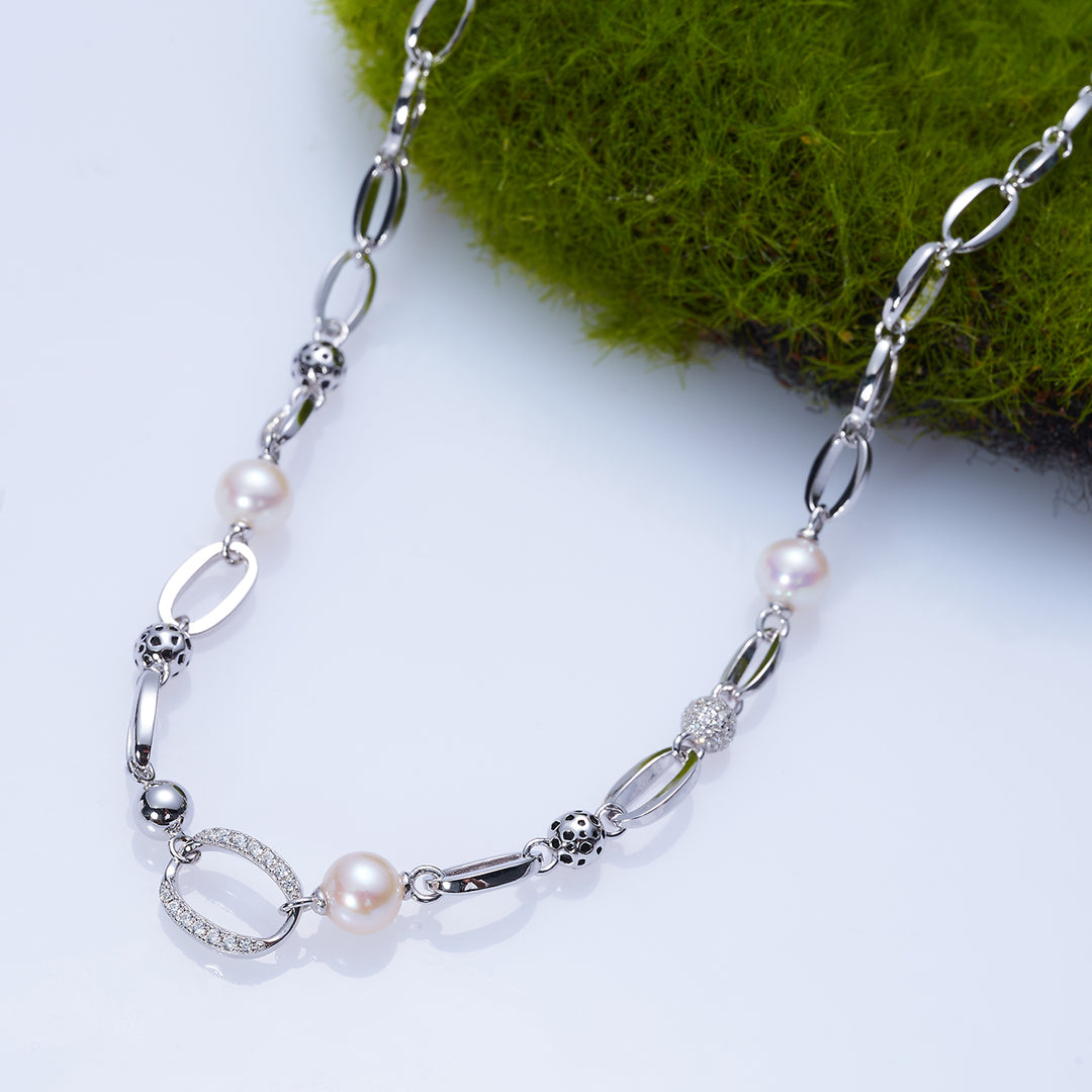 Top Grade Freshwater Pearl Necklace & Earrings Set WS00132 | SAFARI - PEARLY LUSTRE