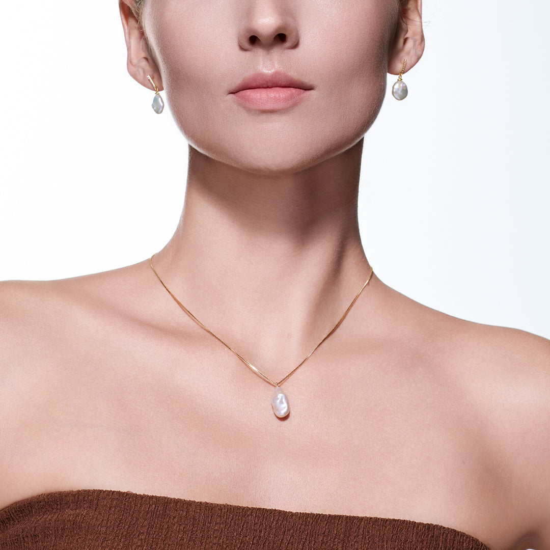 قلادة كيشي من اللؤلؤ العذب WN00597