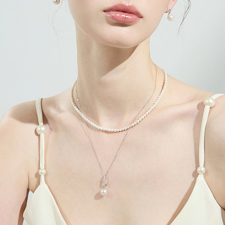 Collar de perlas de agua dulce de primera calidad WN00608 | Colección S