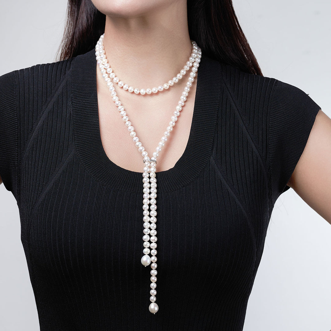 1.25Meter Elegant Freshwater Pearl Necklace WN00611 - PEARLY LUSTRE