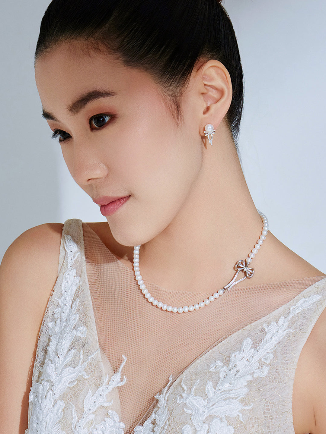 Kalung Mutiara Air Tawar Kilauan Teratas WN00614 | RIBEN