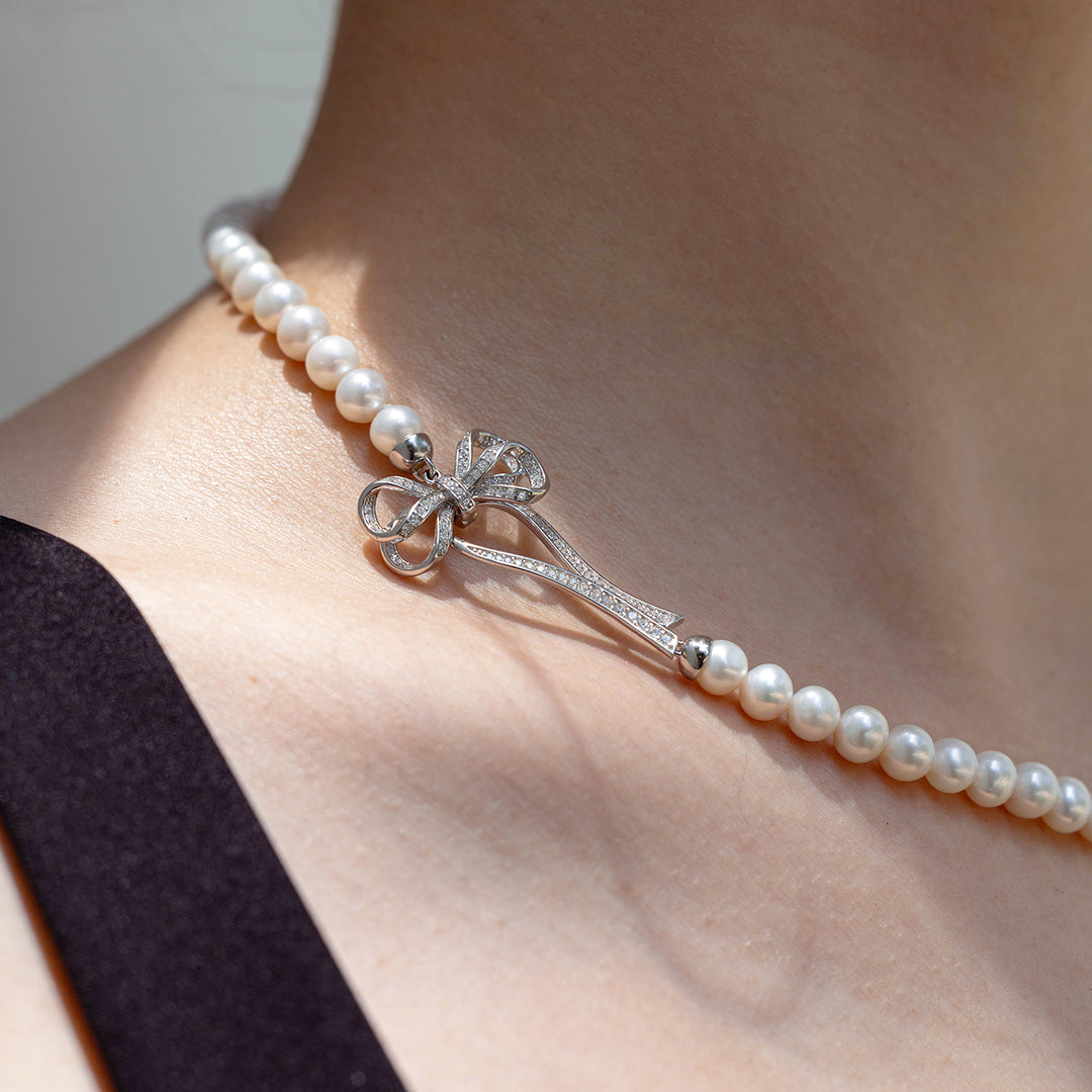 Top Lustre Freshwater Pearl Necklace WN00614 | RIBBON