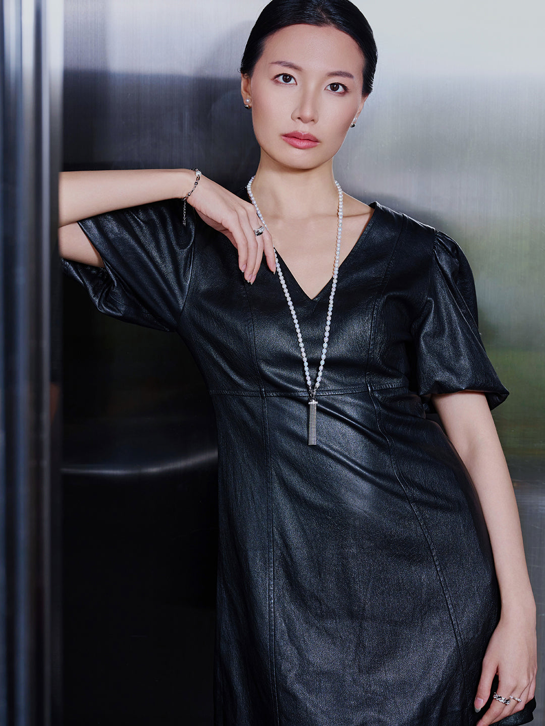 Collana e cintura multi stile con perle d&