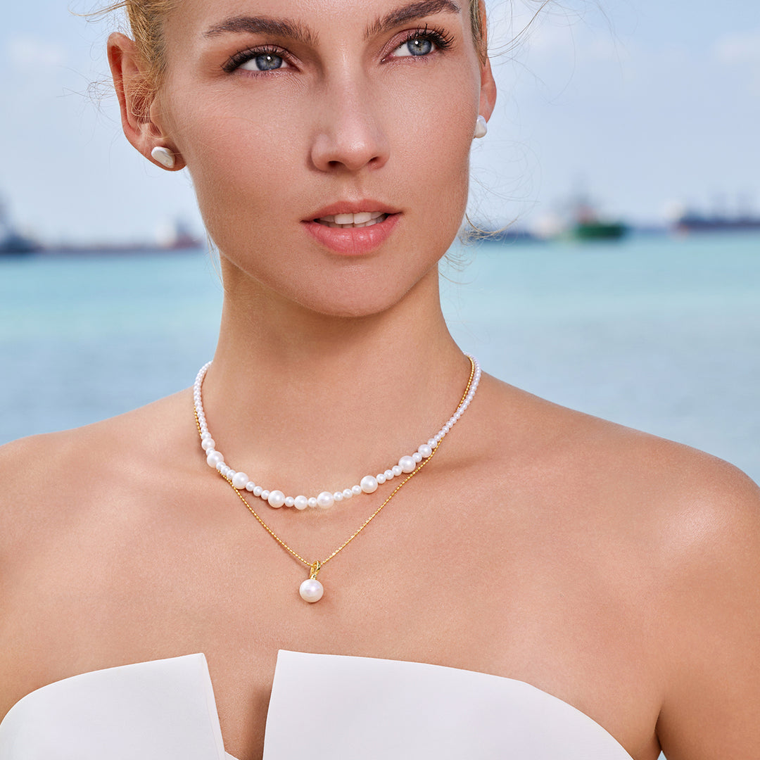 Collier de perles Edison de qualité supérieure WN00642 | Match de mélanger