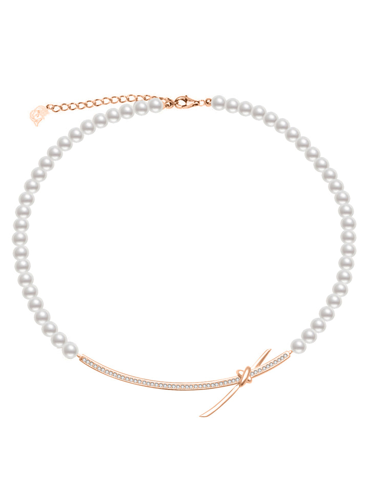 Collar de perlas de agua dulce con brillo superior WN00652 | Colección X