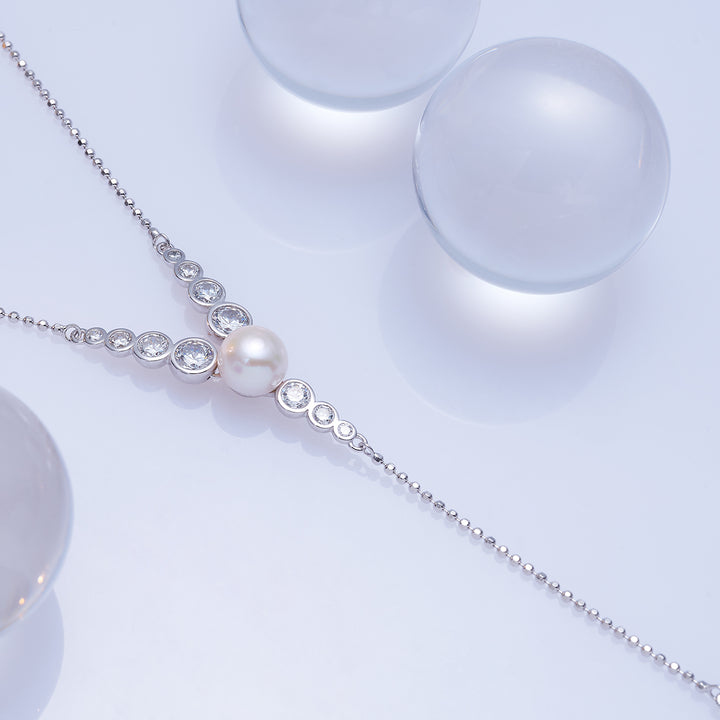 Collar de perlas Edison de grado superior WN00658| BURBUJA