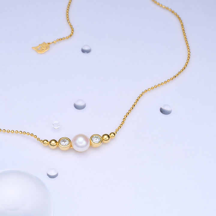 Collier de perles d'eau douce de qualité supérieure WN00663 | BULLE