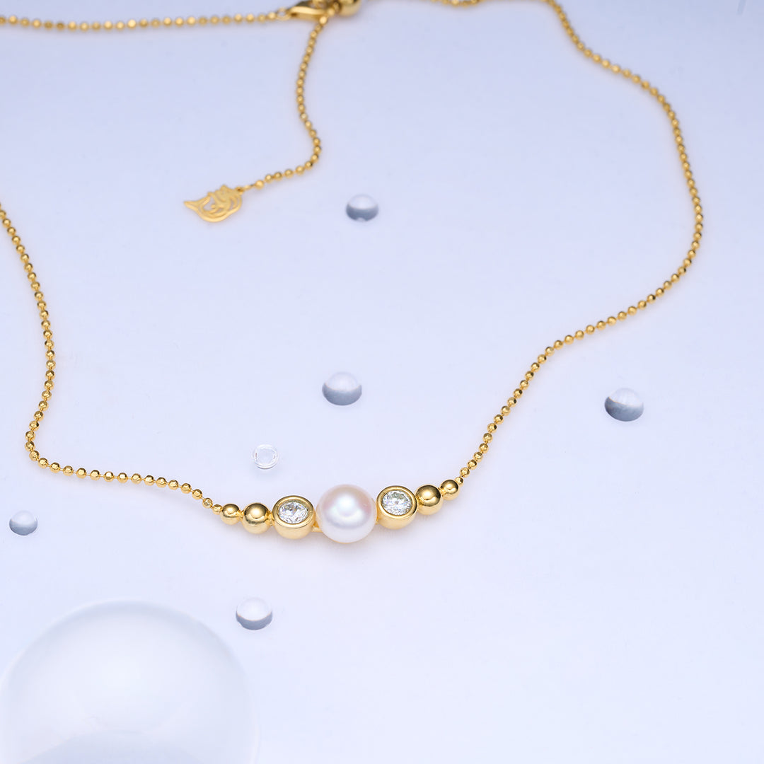 Collier de perles d'eau douce de qualité supérieure WN00663 | BULLE