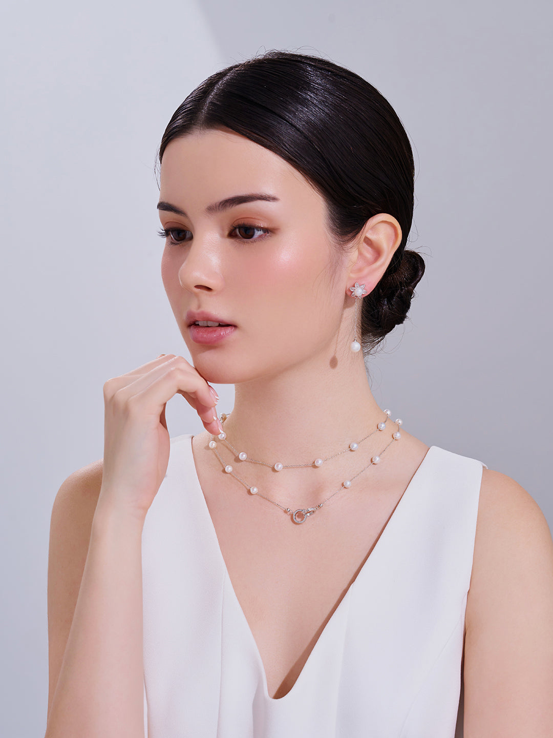 Elegante Süßwasserperlen Multi-Style Maskenkette &amp; Halskette WN00681 | RHYTHM