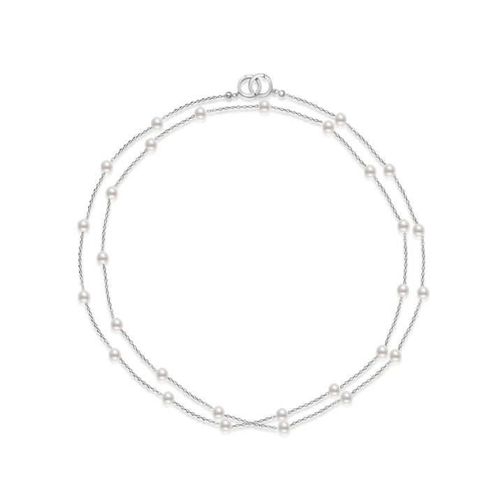 Chaîne et collier de masque multi-styles en perles d'eau douce New Yorker WN00681, 80 cm
