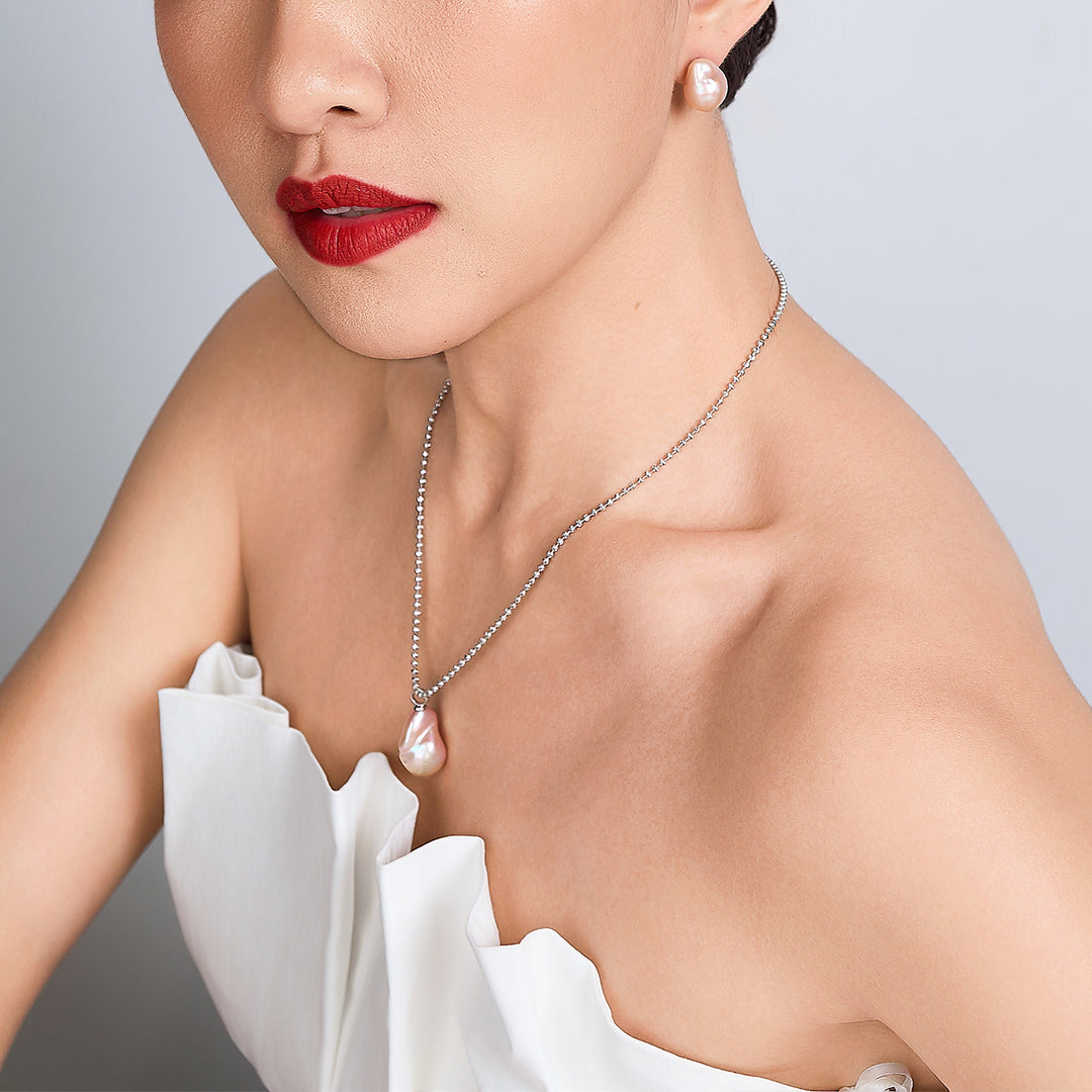 New Yorker Baroque Pearl Necklace WN00685 - PEARLY LUSTRE