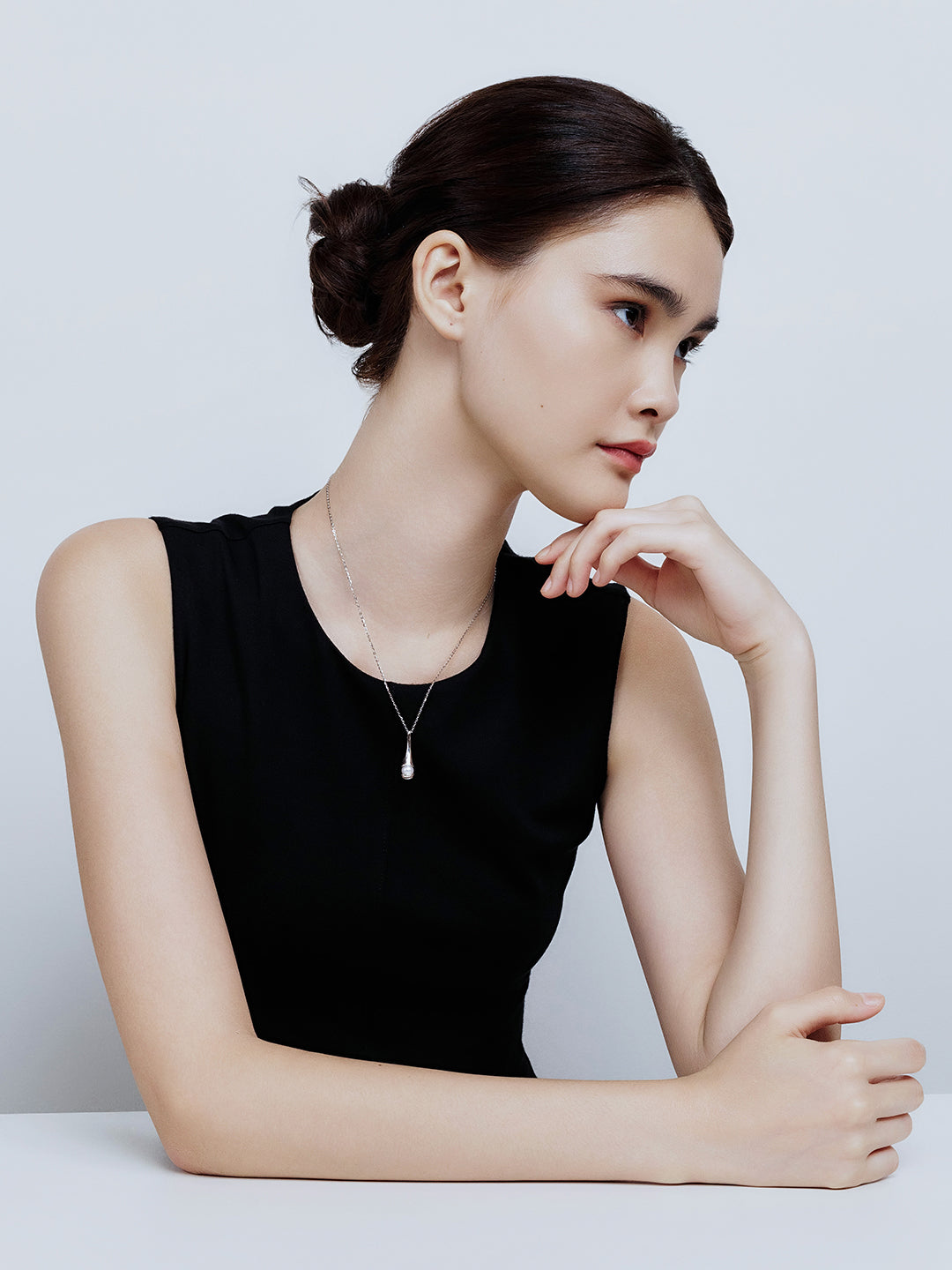 Collar de perlas de agua dulce de primera calidad WN00694 | LÍQUIDO