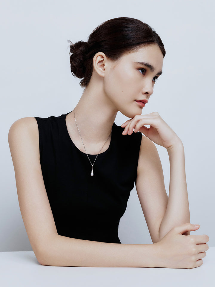 Collar de perlas de agua dulce de primera calidad WN00694 | LÍQUIDO