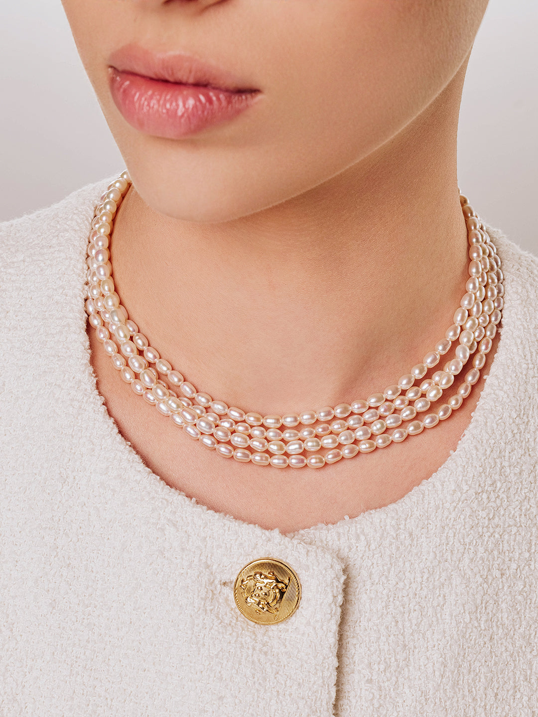 Collier ras du cou en perles d&