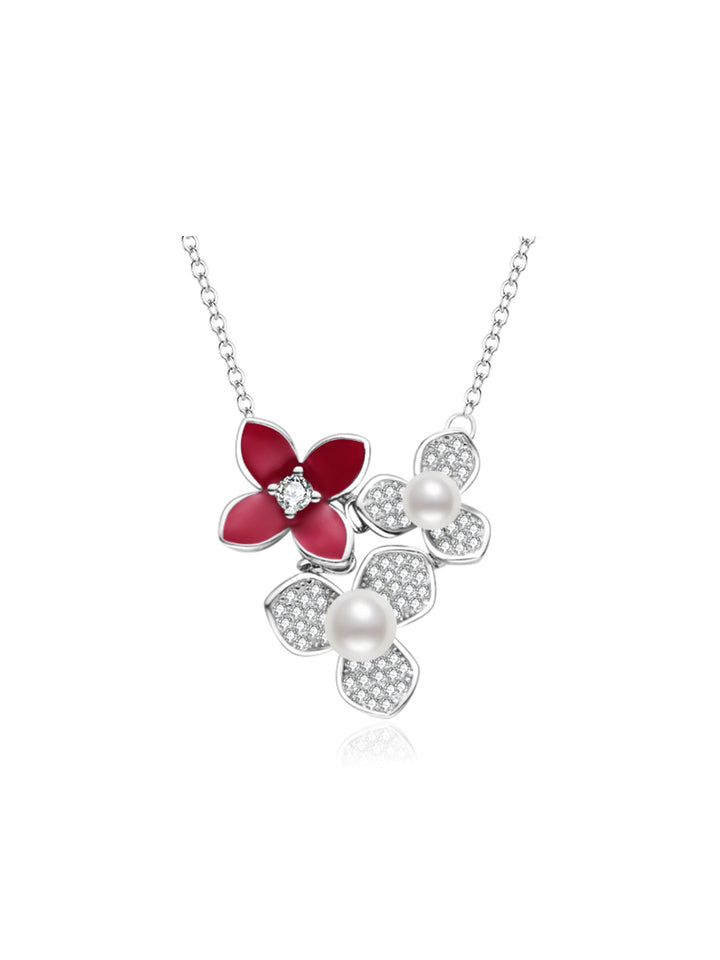 Collana di Perle d'Acqua Dolce di Alta Qualità WN00716 | FIORITURA