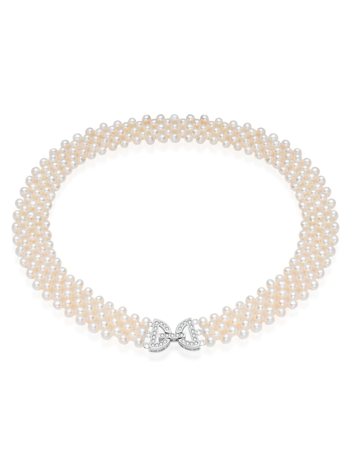 Elegante Collar de Perlas de Agua Dulce WN00735