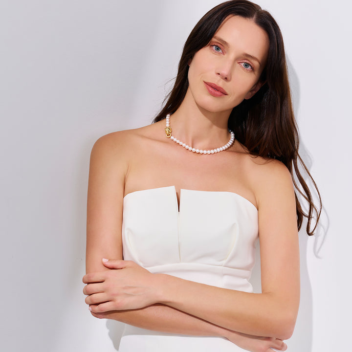 Top Lustre Freshwater Pearl Necklace WN00753 | MERLION - PEARLY LUSTRE