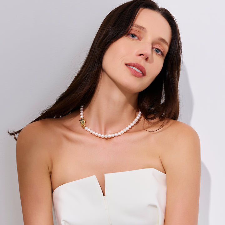 Top Lustre Freshwater Pearl Necklace WN00753 | MERLION - PEARLY LUSTRE