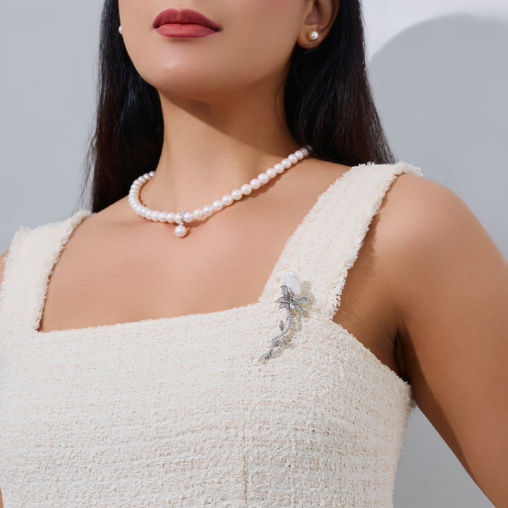 Elegant Baroque Pearl Brooch WC00086 - PEARLY LUSTRE