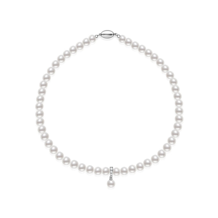Elegent White Freshwater Pearl Necklace WN00758 - PEARLY LUSTRE