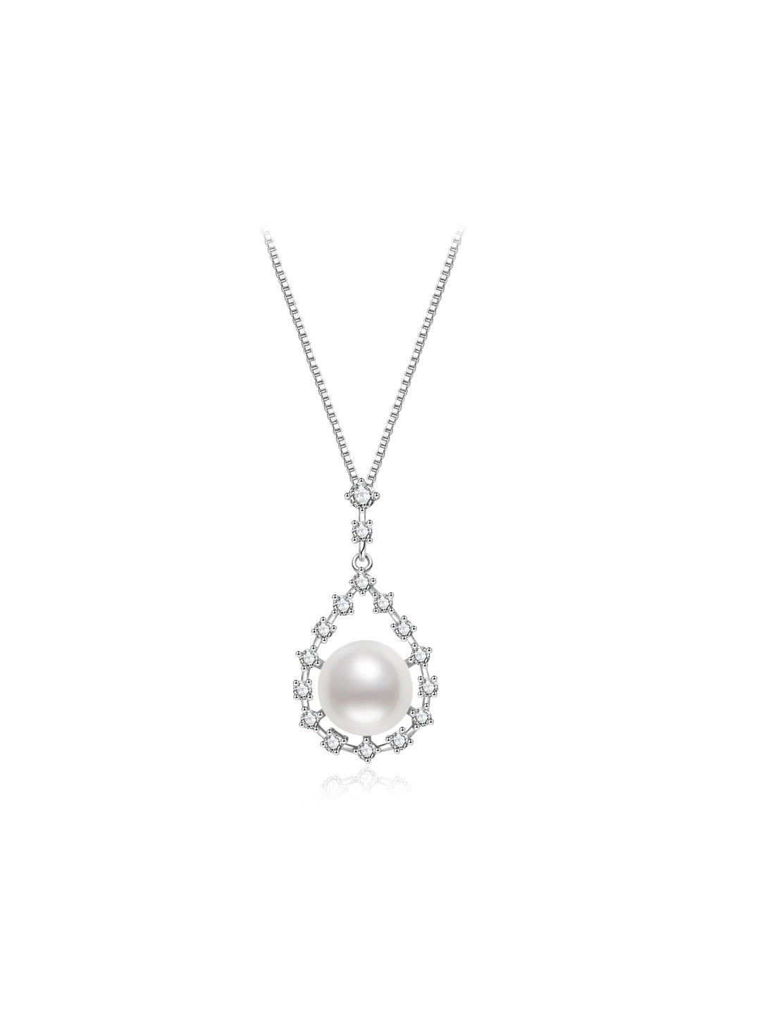 Collar de perlas de agua dulce de primera calidad WN00764 | CELESTE