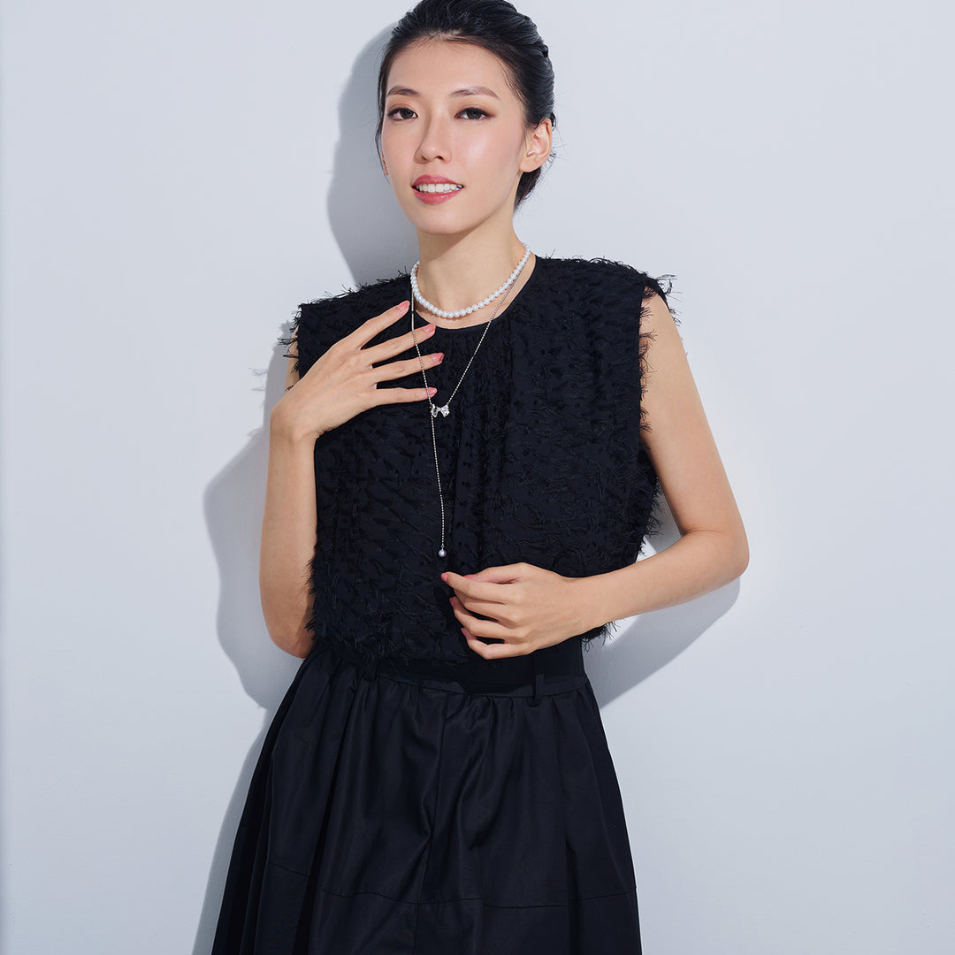 Freshwater Pearl Necklace WN00768 | RIBBON - PEARLY LUSTRE