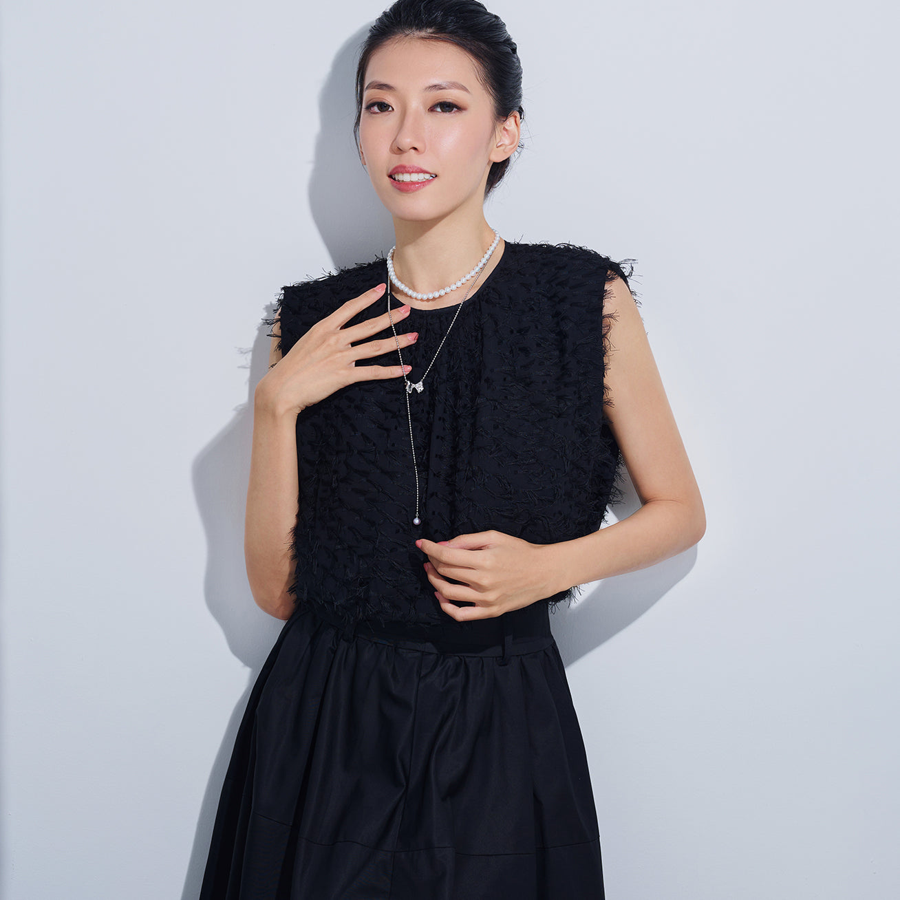 Freshwater Pearl Necklace WN00768 | RIBBON - PEARLY LUSTRE