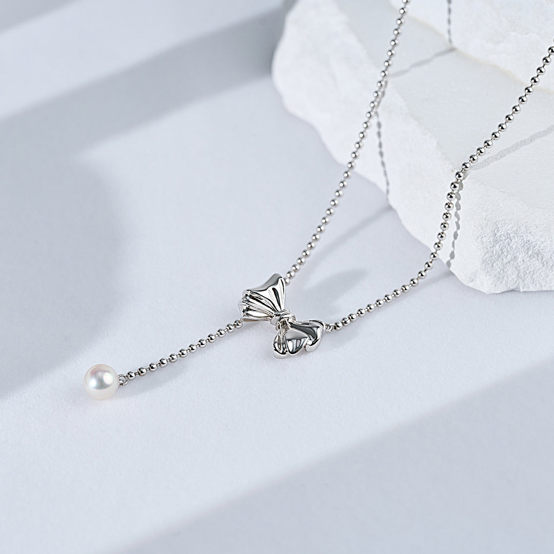 Freshwater Pearl Necklace WN00768 | RIBBON - PEARLY LUSTRE