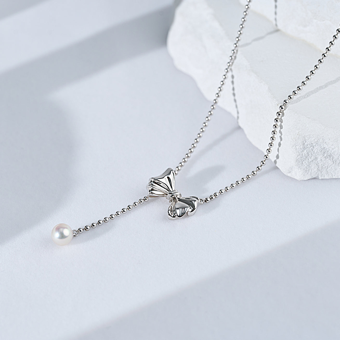 Freshwater Pearl Necklace WN00768 | RIBBON - PEARLY LUSTRE
