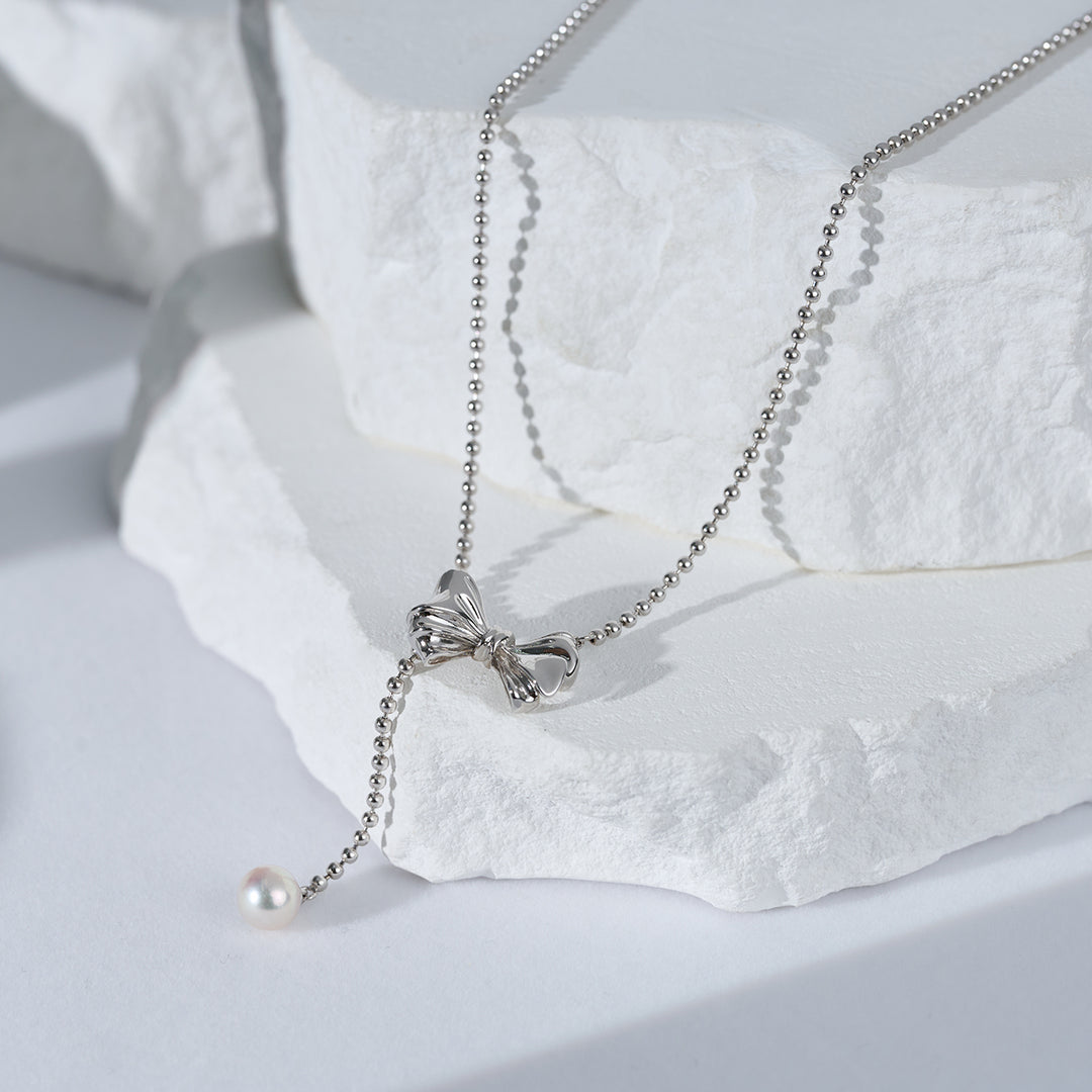 Freshwater Pearl Necklace WN00768 | RIBBON - PEARLY LUSTRE
