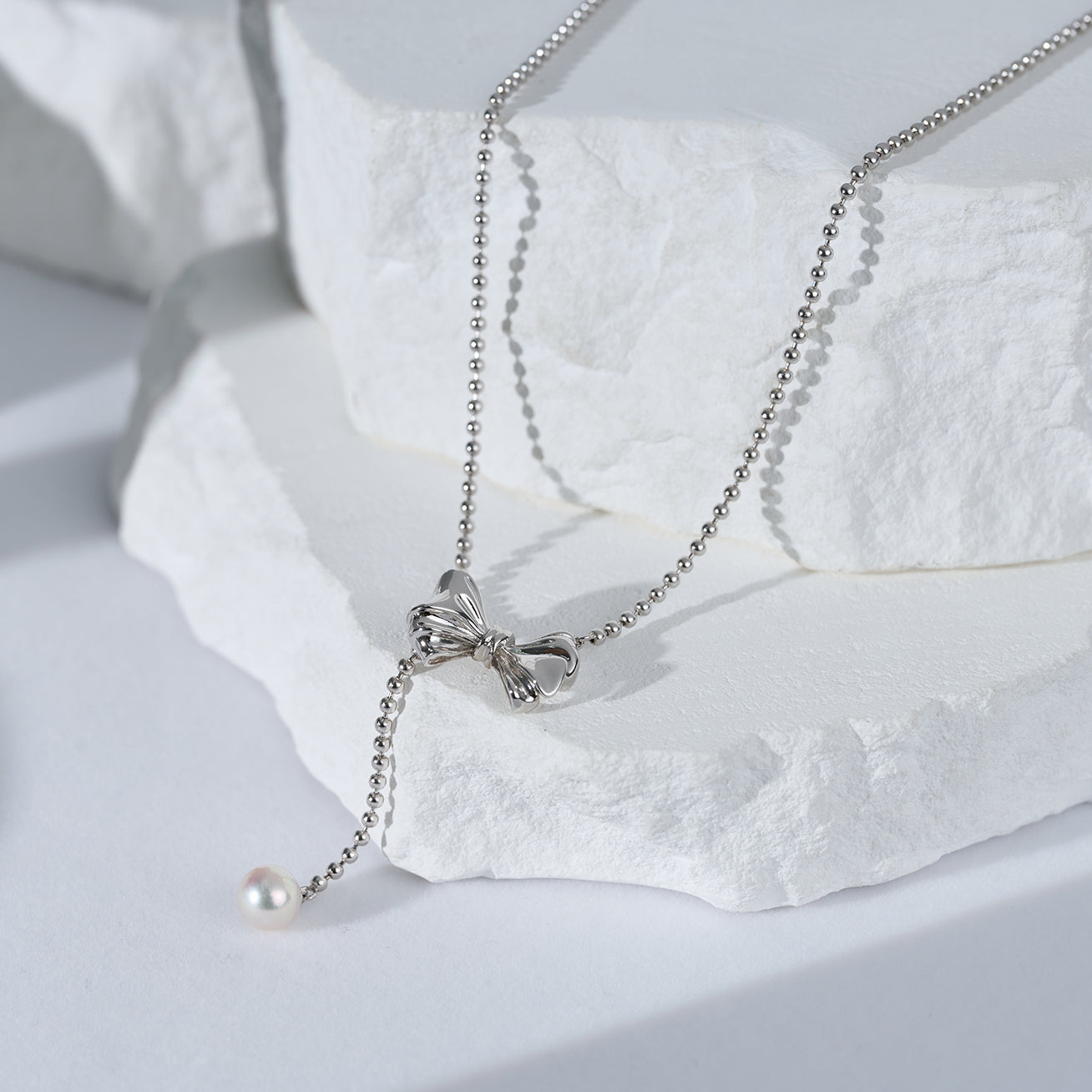 Freshwater Pearl Necklace WN00768 | RIBBON - PEARLY LUSTRE