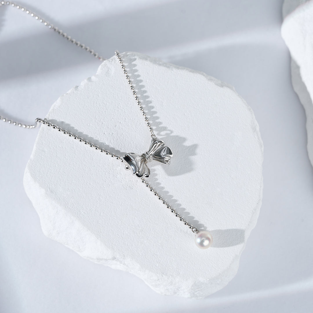 Freshwater Pearl Necklace WN00768 | RIBBON - PEARLY LUSTRE