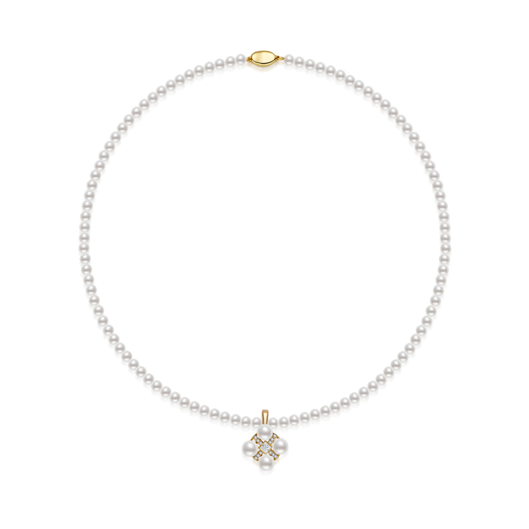 Collana di Perle d'Acqua Dolce Bianca Lucentezza Superiore WN00770 | PERANAKAN