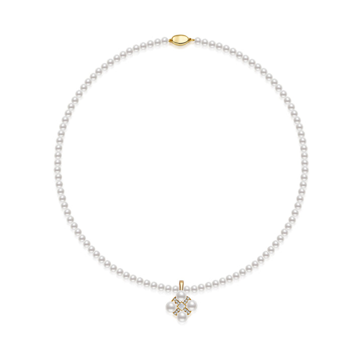 Collana di Perle d'Acqua Dolce Bianca Lucentezza Superiore WN00770 | PERANAKAN