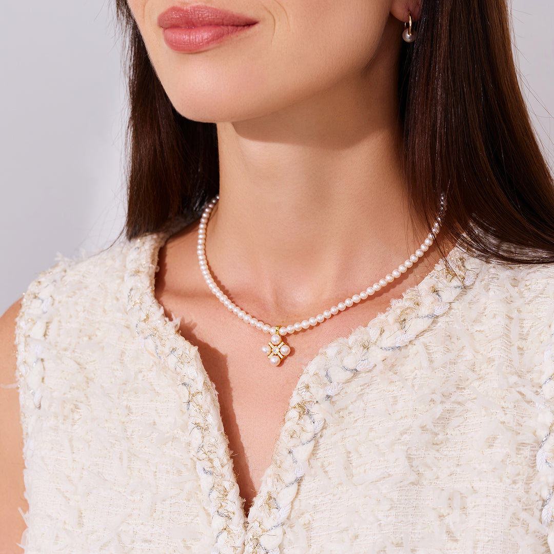 Top Lustre White Freshwater Pearl Necklace WN00770 | PERANAKAN - PEARLY LUSTRE