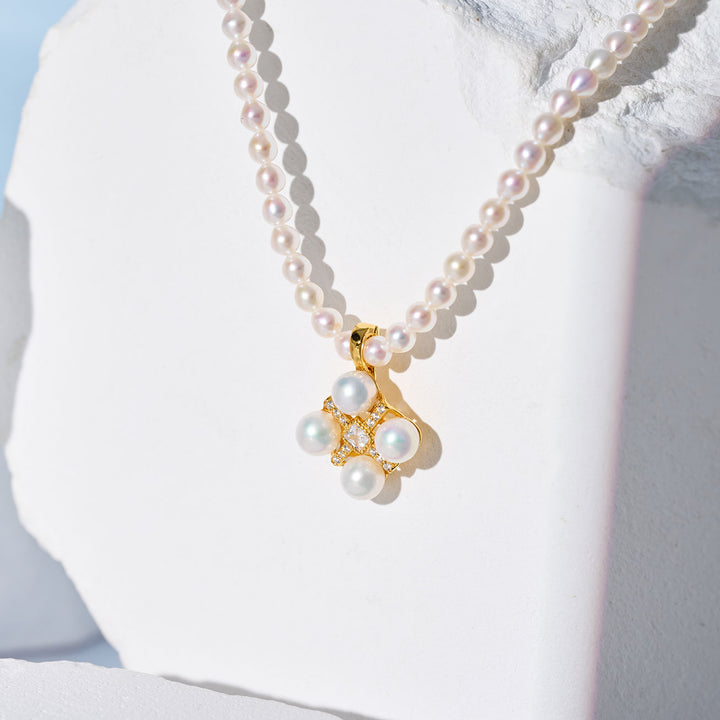 최고 광택 흰색 담수 진주 목걸이 WN00770 | PERANAKAN