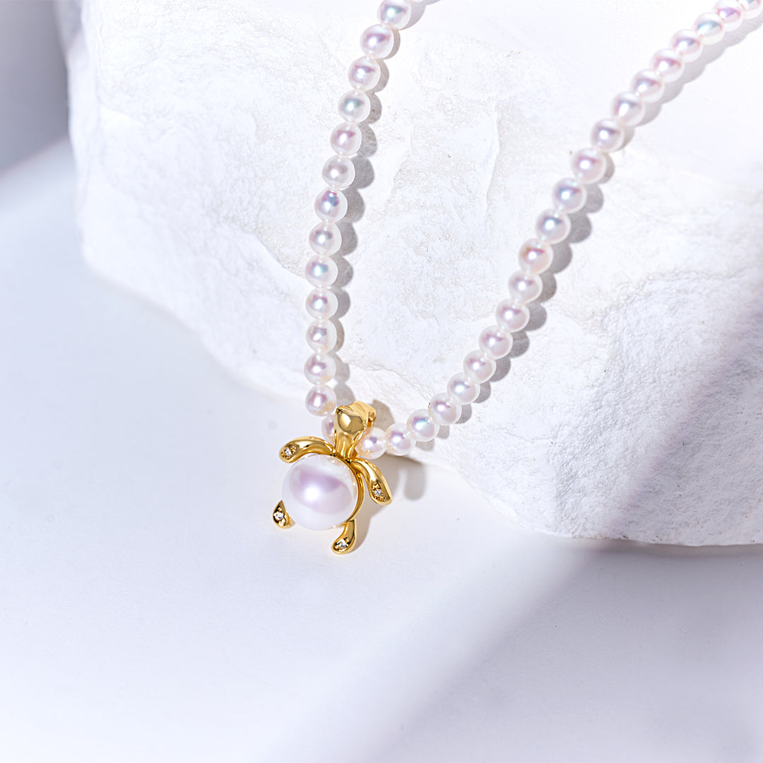 Top Lustre White Freshwater Pearl Necklace WN00771 | SEASIDE - PEARLY LUSTRE