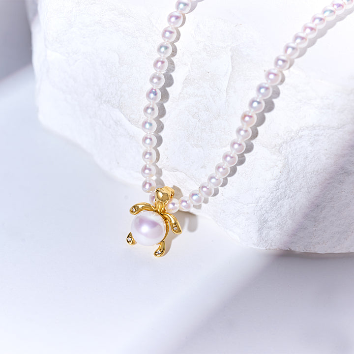 Top Lustre White Freshwater Pearl Necklace WN00771 | SEASIDE - PEARLY LUSTRE