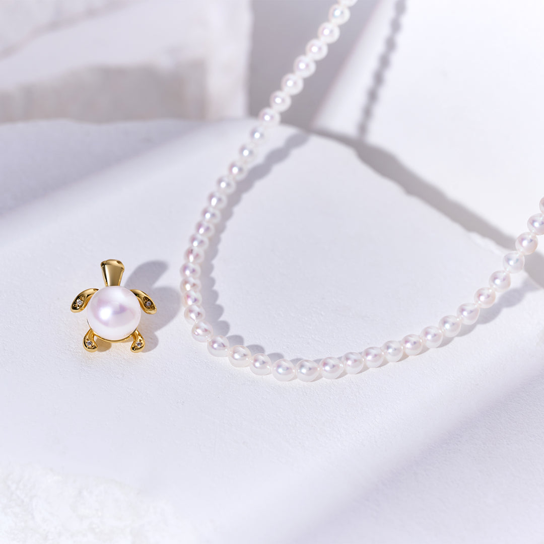 Top Lustre White Freshwater Pearl Necklace WN00771 | SEASIDE - PEARLY LUSTRE