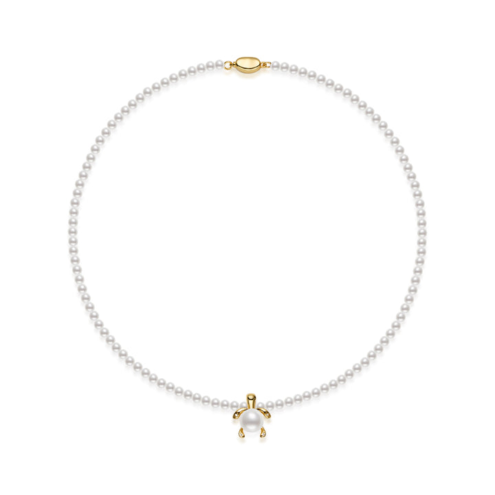 Top Lustre White Freshwater Pearl Necklace WN00771 | SEASIDE - PEARLY LUSTRE