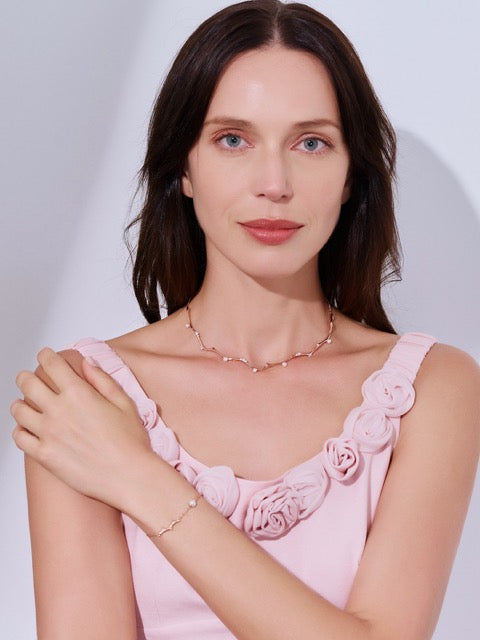 Collana di Perle d'Acqua Dolce di Prima Qualità WN00773 | ROSE