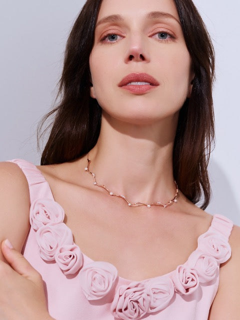 Collana di Perle d'Acqua Dolce di Prima Qualità WN00773 | ROSE