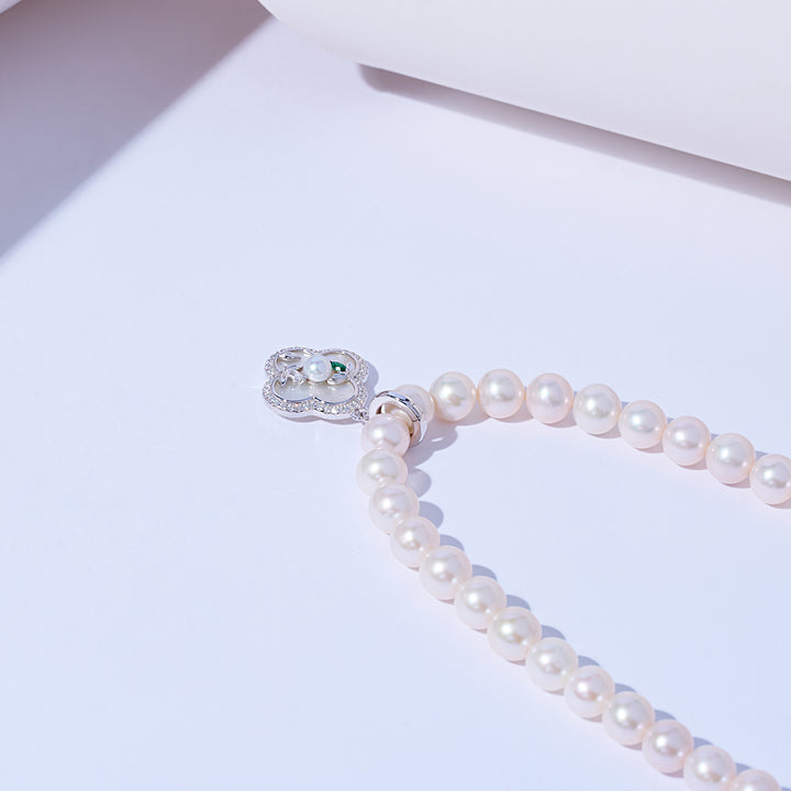 Top Lustre White Freshwater Pearl Necklace WN00776 | PERANAKAN