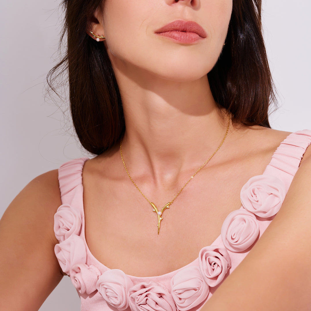Top Grade Freshwater Pearl Necklace WN00779 | ROSE - PEARLY LUSTRE