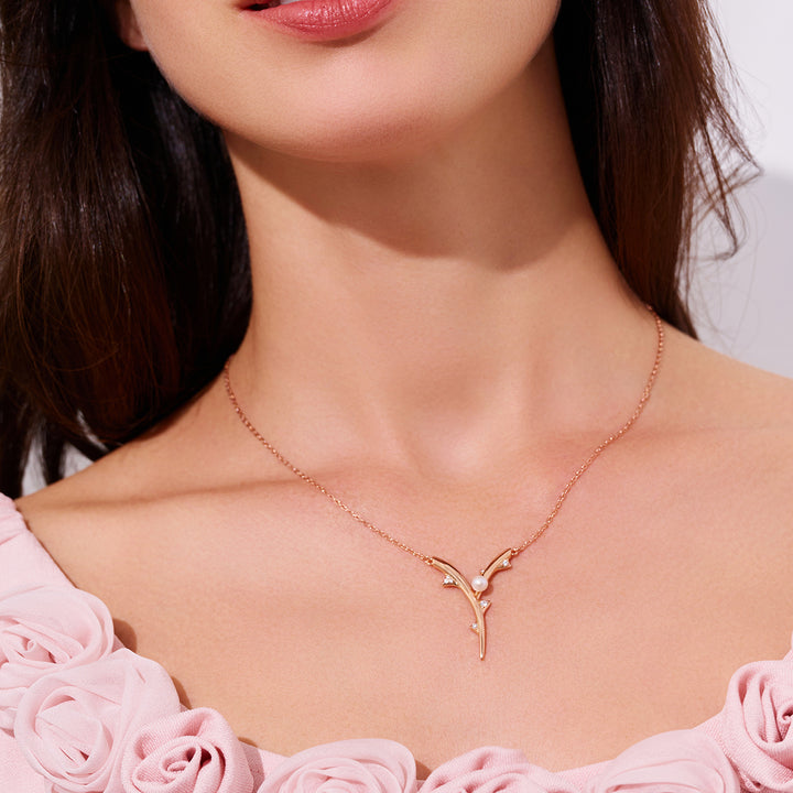 Top Grade Freshwater Pearl Necklace WN00780 | ROSE - PEARLY LUSTRE
