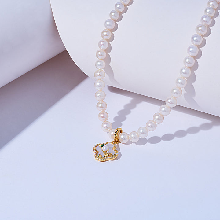 Top Lustre White Freshwater Pearl Necklace WN00783 | PERANAKAN